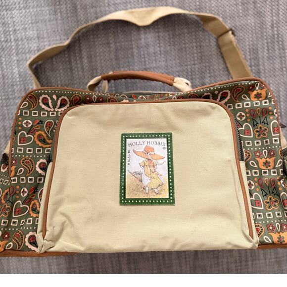 None and/or Unknown Handbags - VINTAGE DIS2 Holly Hobbie Weekender / Diaper Bag Removable Shoulder Strap 1970's